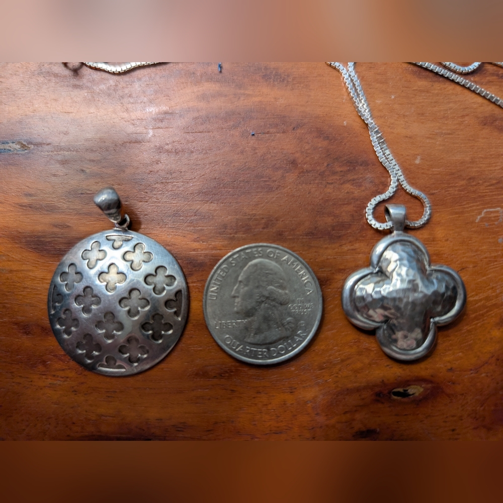 Vintage Heidi Klum Serling Silver Pendants X2